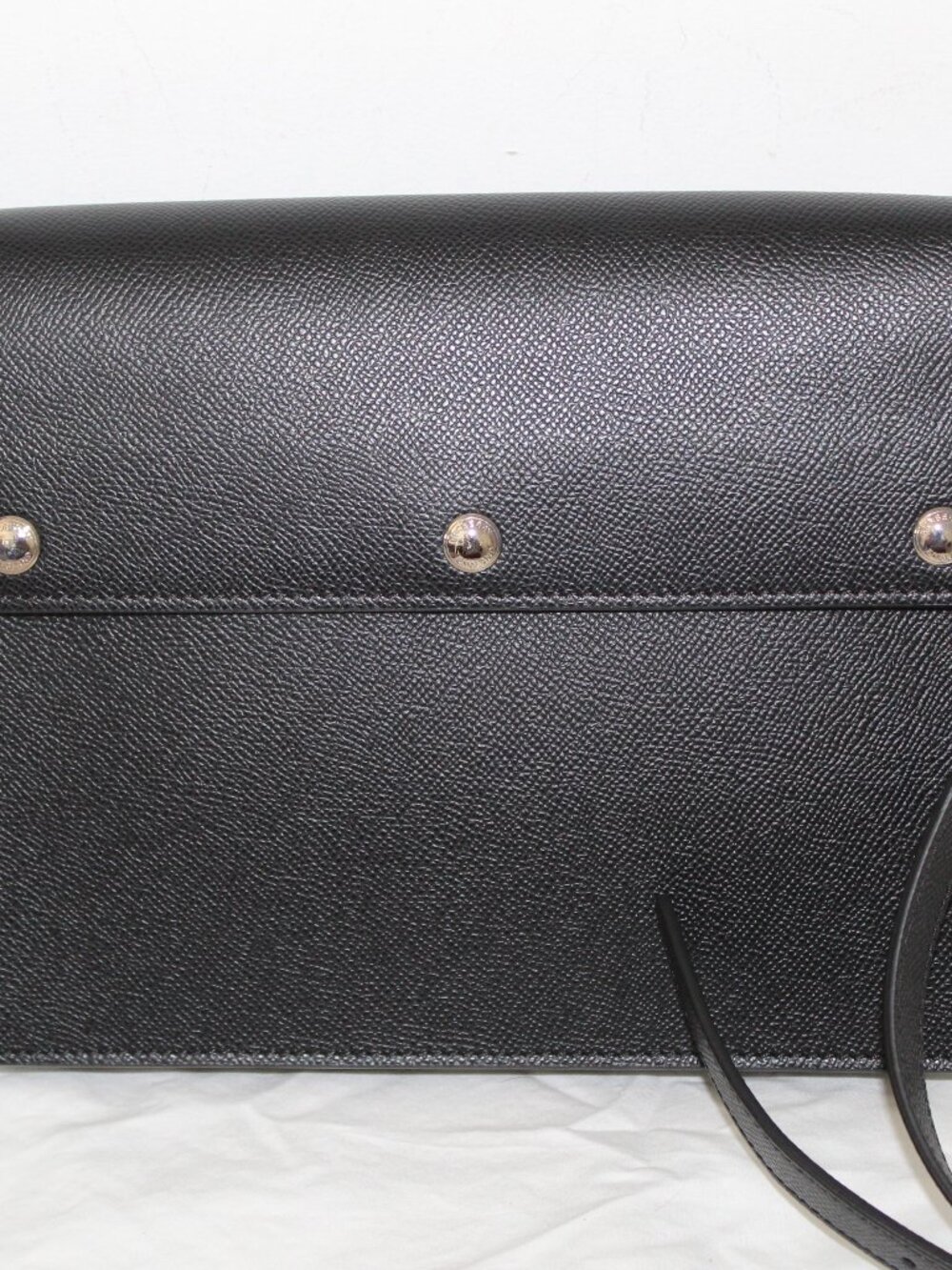 Burberry Grained Leather Black Crossbody Shoulder Bag 2 Way Strap Black Snap Zip - Picture 3 of 15